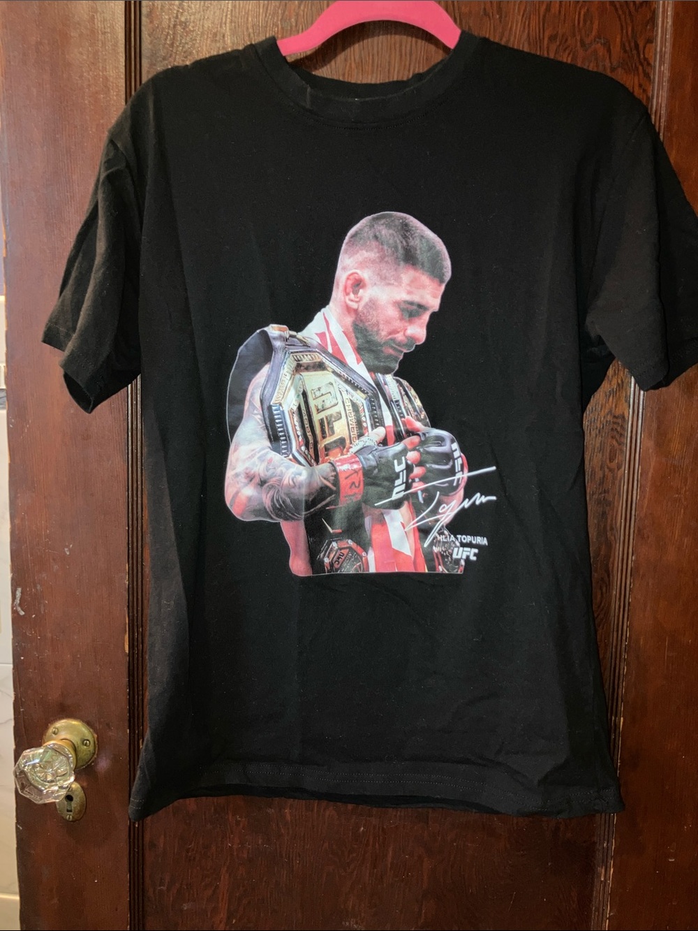 Ilia Topuria Winner Heavy Cotton UFC T-shirt El Matador VS Do Bronx MMA Fight